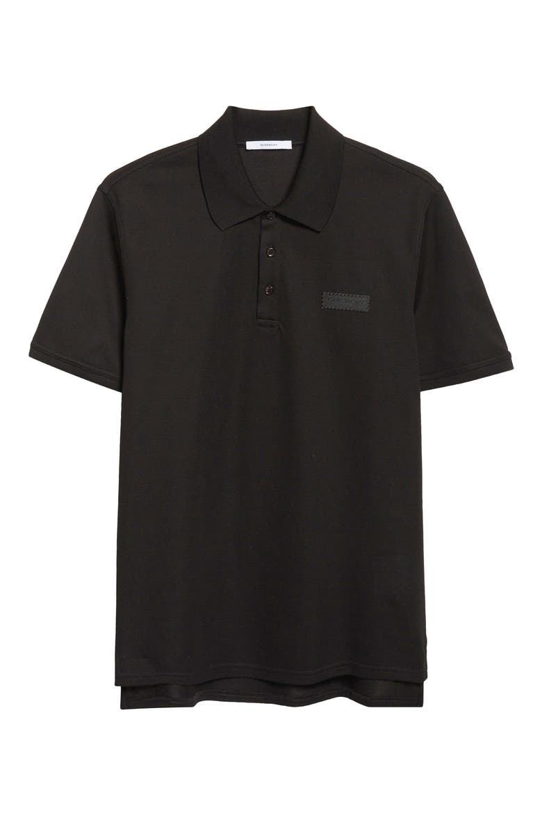 Regular Fit Logo Patch Cotton Piqué Polo, Alternate, color, BLACK