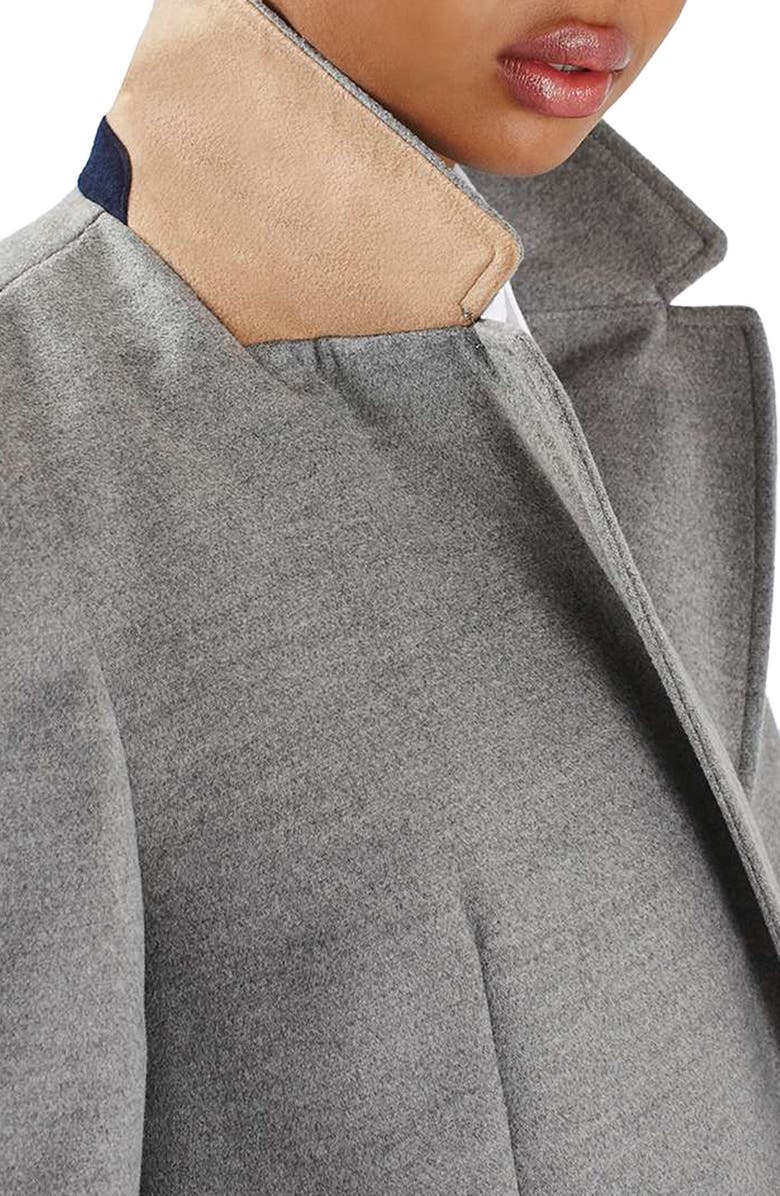 Topshop 'Meg' Zip Pocket Coat, Alternate, color, 