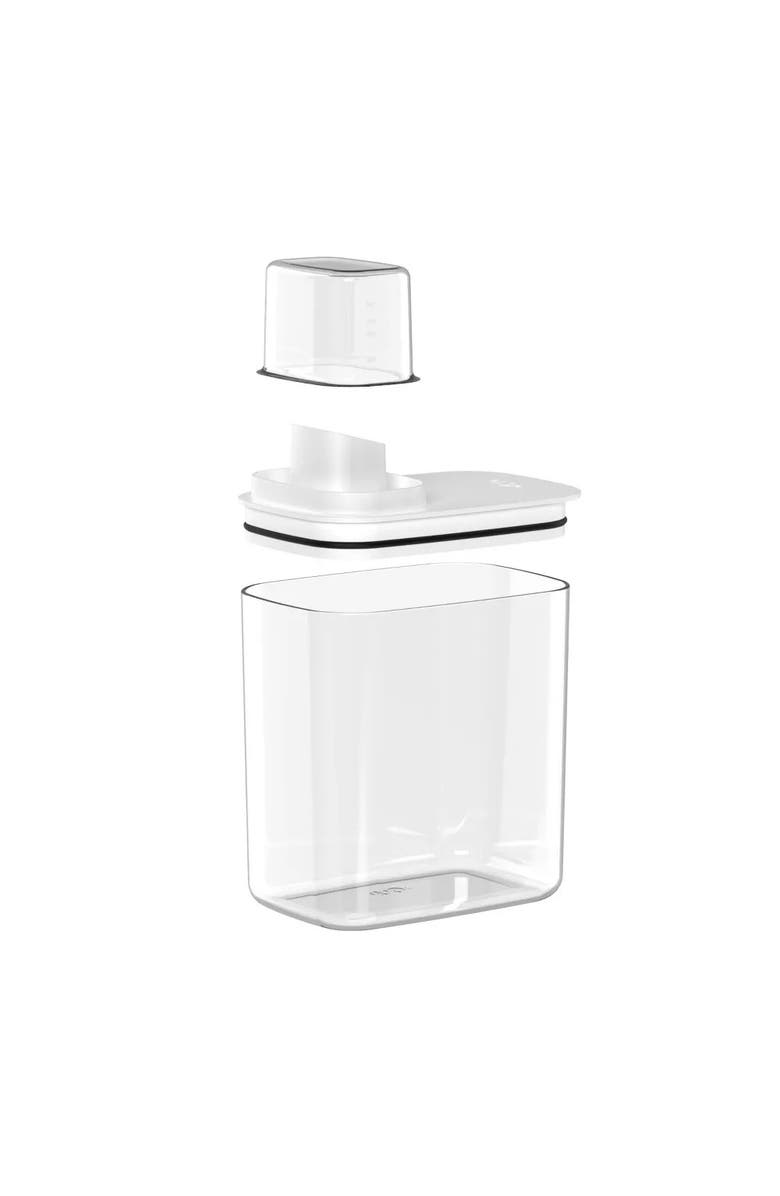 OU Durable Liquid Laundry Detergent Dispenser Organizer with Measuring Cap, 50 oz, Alternate, color, Clear/White