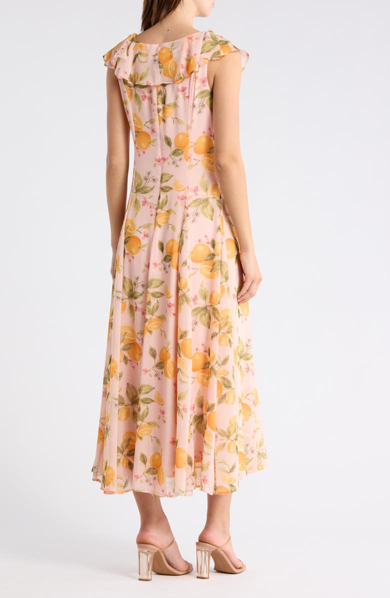 WAYF Godet Midi Dress, Alternate, color, Blush Citrus