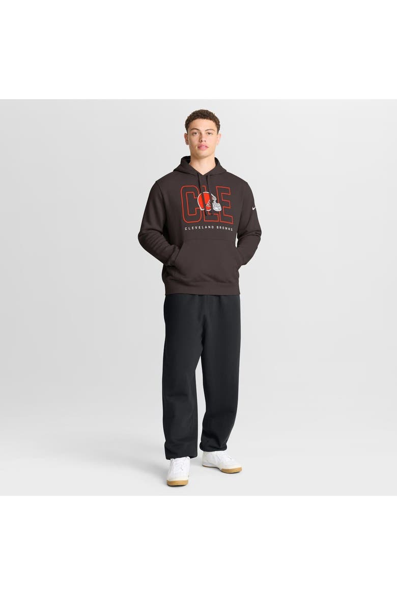 Men's Nike Brown Cleveland Browns Busted Play Club Fleece Pullover Hoodie, Alternate, color, Brown