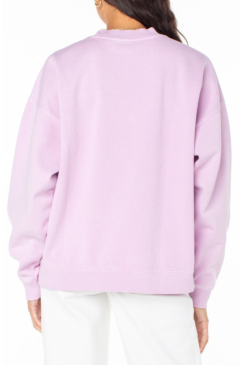 Line-Up Embroidered Heart Oversize Graphic Sweatshirt, Alternate, color, ORCHID BOUQUET SOLID