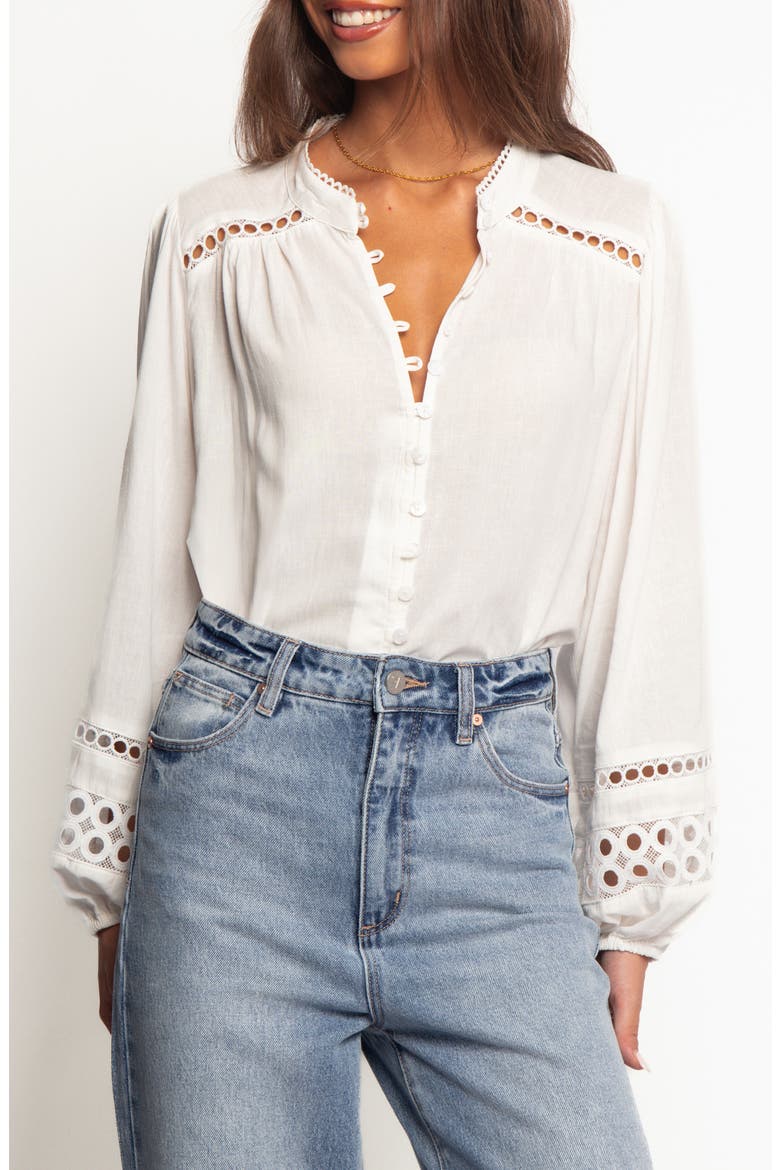 Hani Lace Shirt, Main, color, WHITE