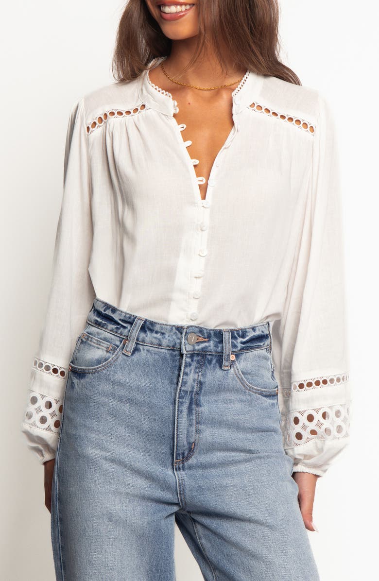 Petal & Pup Hani Lace Shirt, Main, color, White