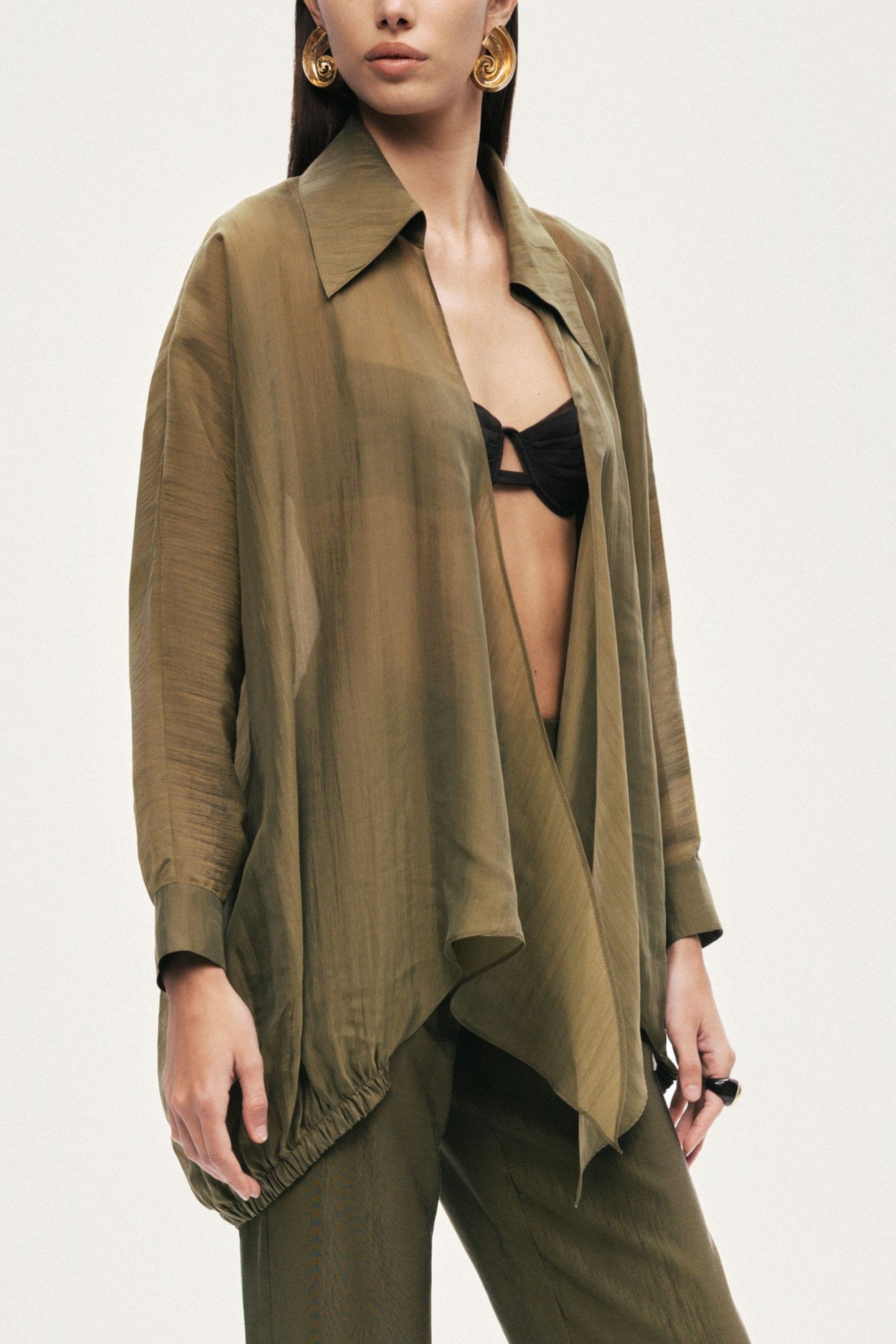 Fluid Open-Front Shirt - image 2