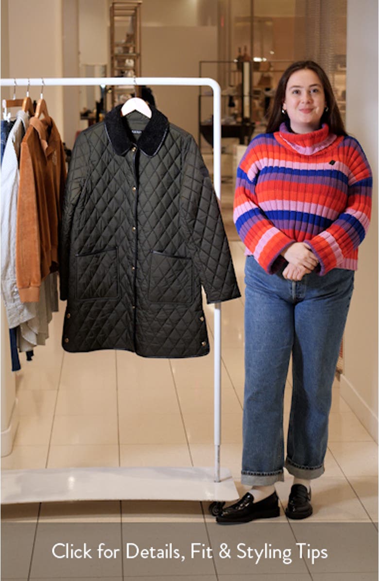 Diamond Pattern Quilted Coat, sales video thumbnail