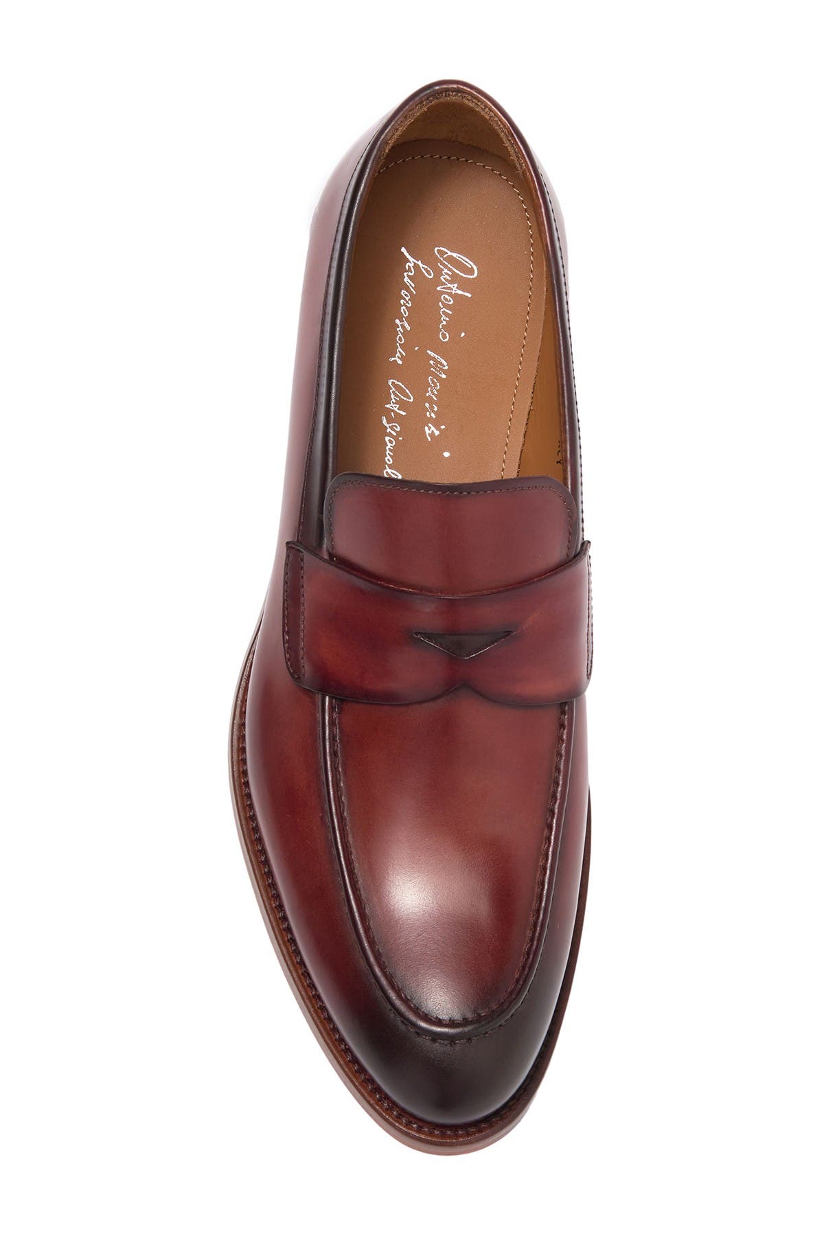 ANTONIO MAURIZI Leather Penny Loafer, Alternate, color, 