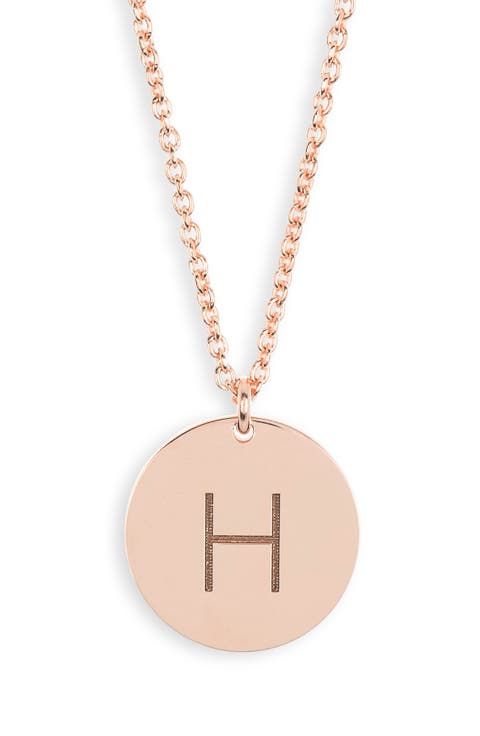 Initial Disc Pendant Necklace