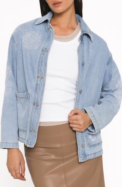 Mora Embroidered Denim Shacket