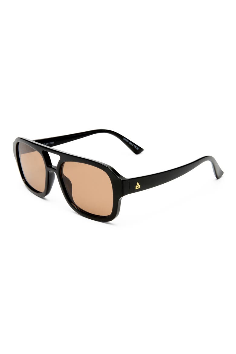 Aquarius 55mm Gradient Aviator Sunglasses, Alternate, color, BLACK / TAN TINT
