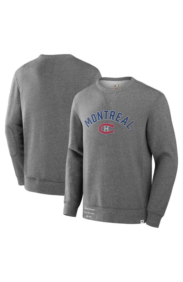 FANATICS Men's Fanatics Heather Gray Montreal Canadiens Decades Collection Legendary Fleece Pullover Sweatshirt, Main, color, 