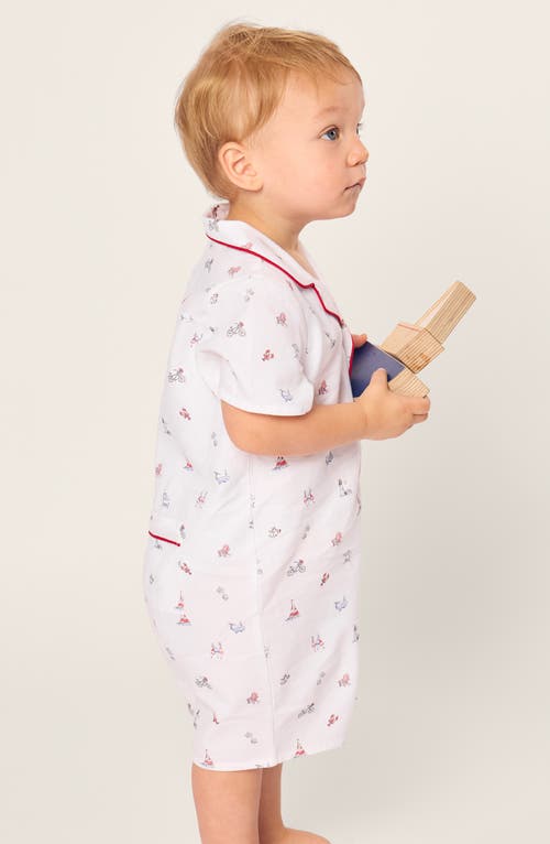 Petite Plume Summer Fitted One-piece Pajamas In White