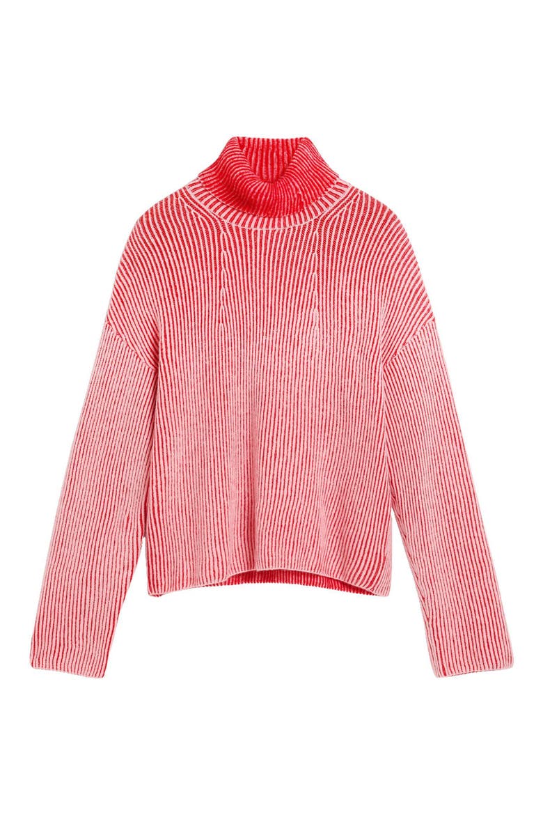 Ribbed Turtleneck Sweater, Alternate, color, PINK