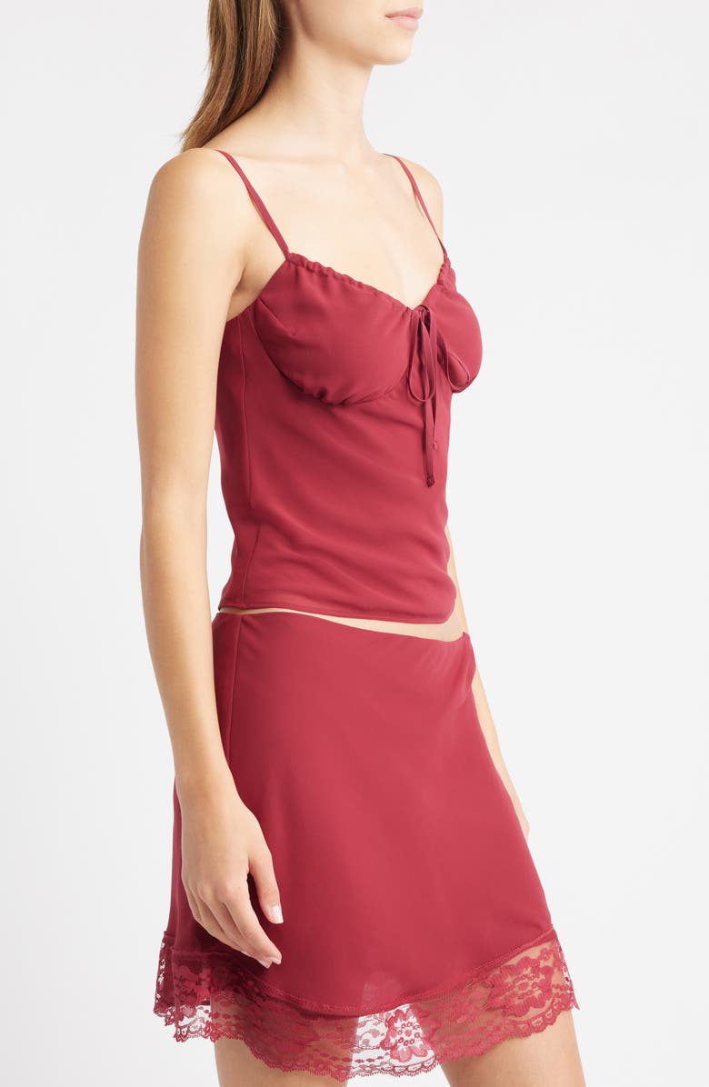 Bella Venice The Josephine Tie Front Camisole, Alternate, color, Burgundy