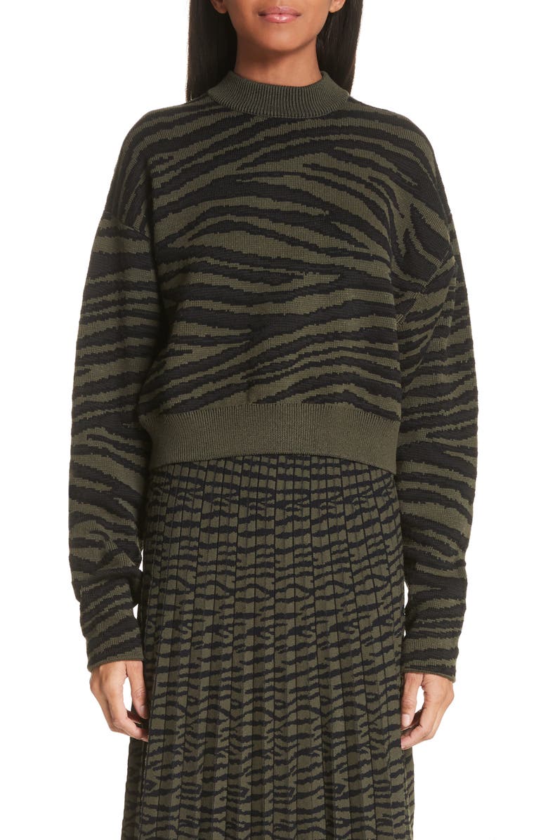 Proenza Schouler Tiger Stripe Jacquard Sweater, Main, color, 