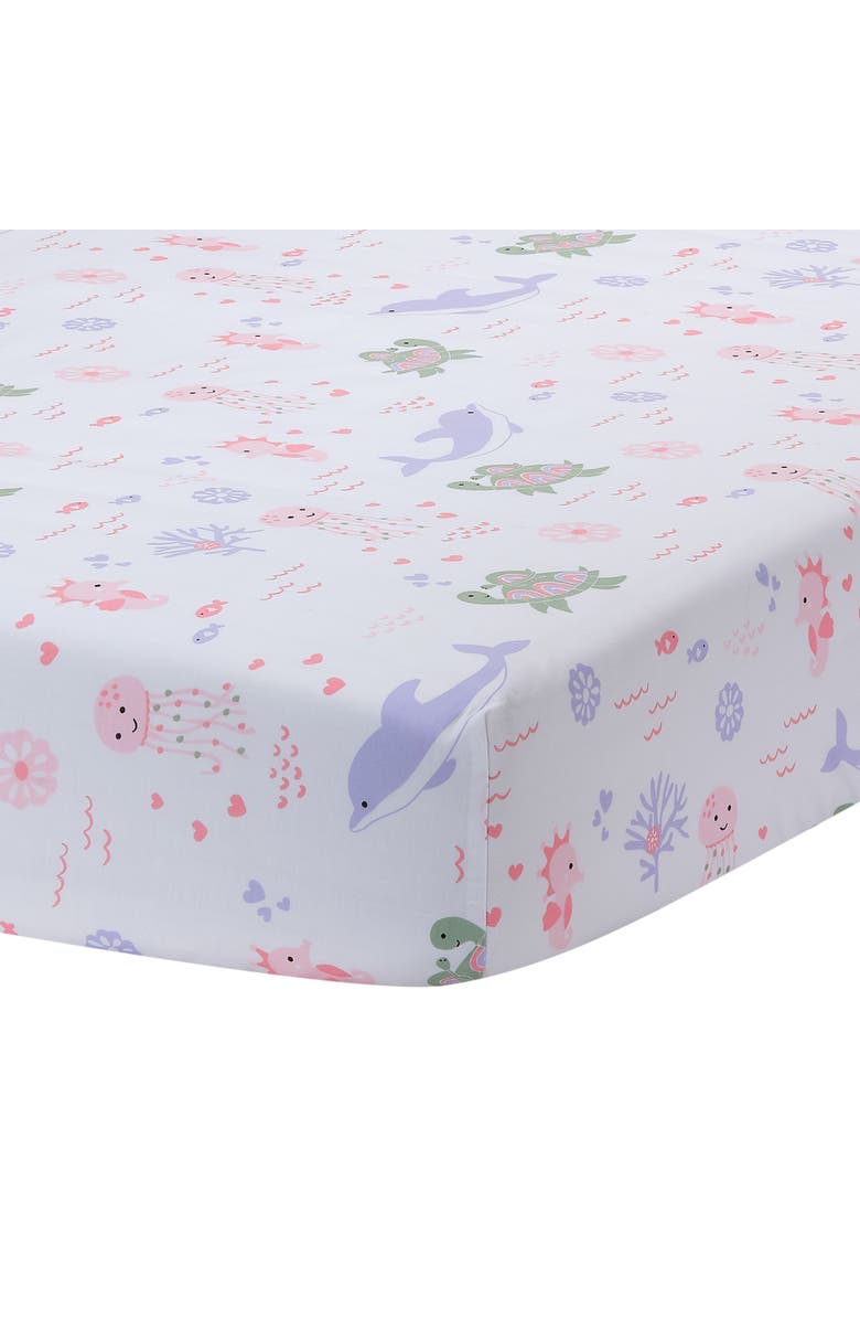 Lambs 
Ivy Sea Dreams Soft 100% Cotton Nautical Ocean Fitted Crib Sheet, Main, color, White