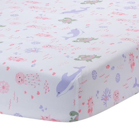 Sea Dreams Soft 100% Cotton Nautical Ocean Fitted Crib Sheet
