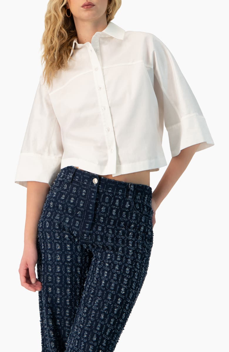 IVONNE Dolman Sleeve Wide Shirt, Main, color, White