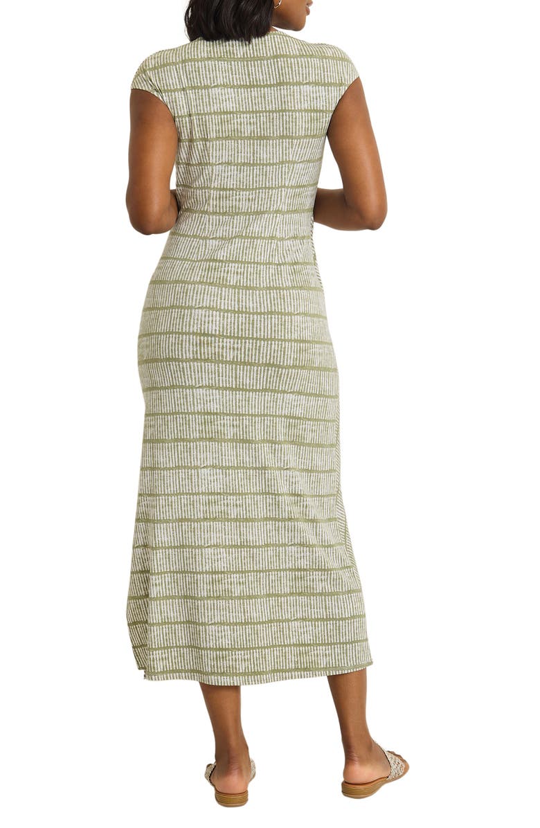 Tommy Bahama Carmela Bungalow Bay Stripe Faux Wrap Maxi Dress, Alternate, color, Dusty Thyme