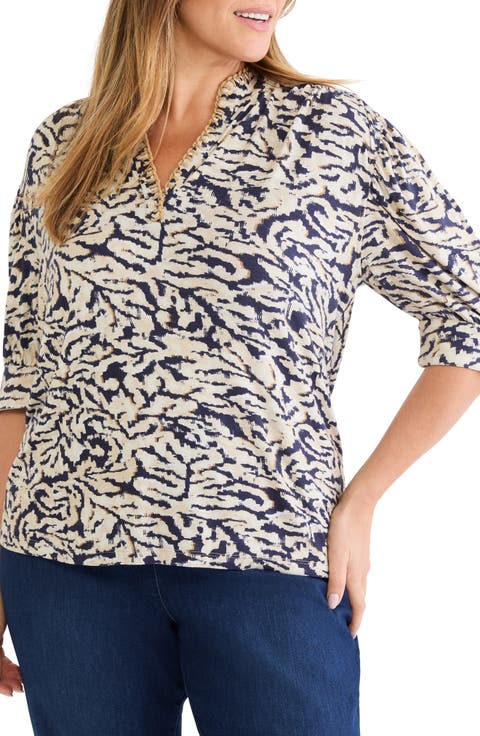 Contrast Print Top (Plus)