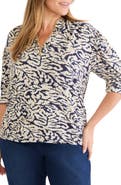 NIC+ZOE Contrast Print Top