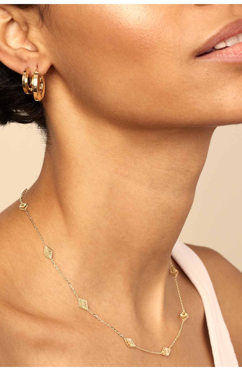 Oradina 14K Yellow Gold Roma Diamond Station Necklace, Alternate, color, 