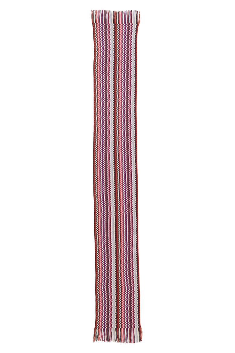 Chevron Stripe Wool Blend Scarf, Alternate, color, PURPLE ASSORTED