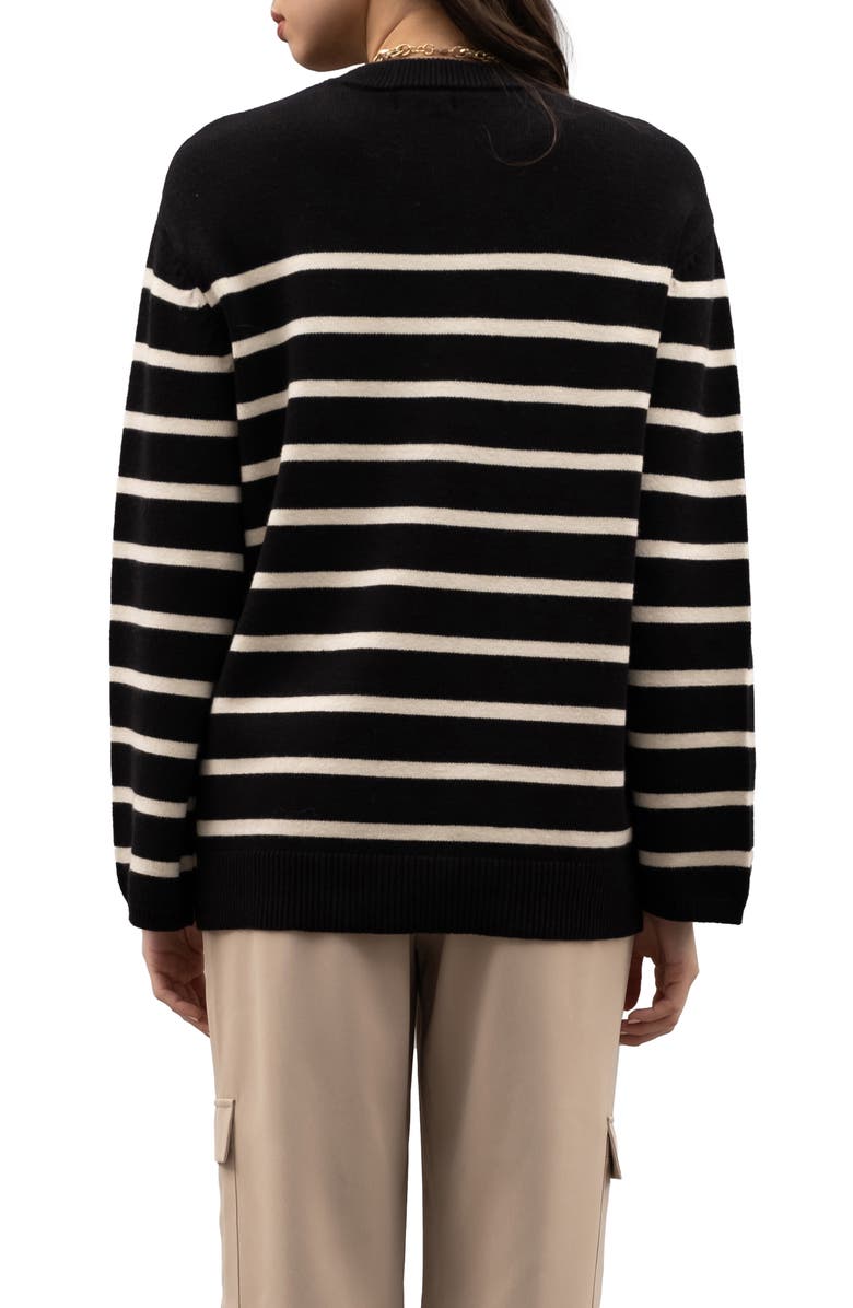 Blu Pepper Stripe Knit Pullover, Alternate, color, Black