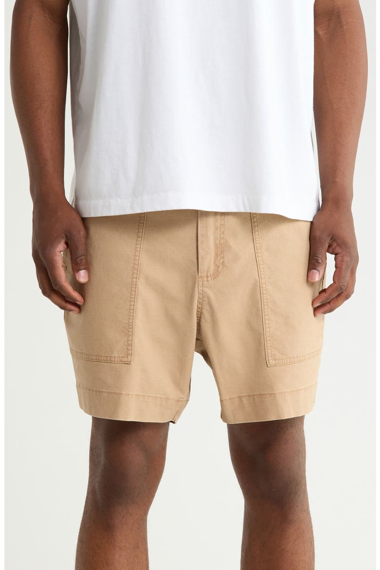 Stretch Cotton Shorts, Main, color, TANNIN