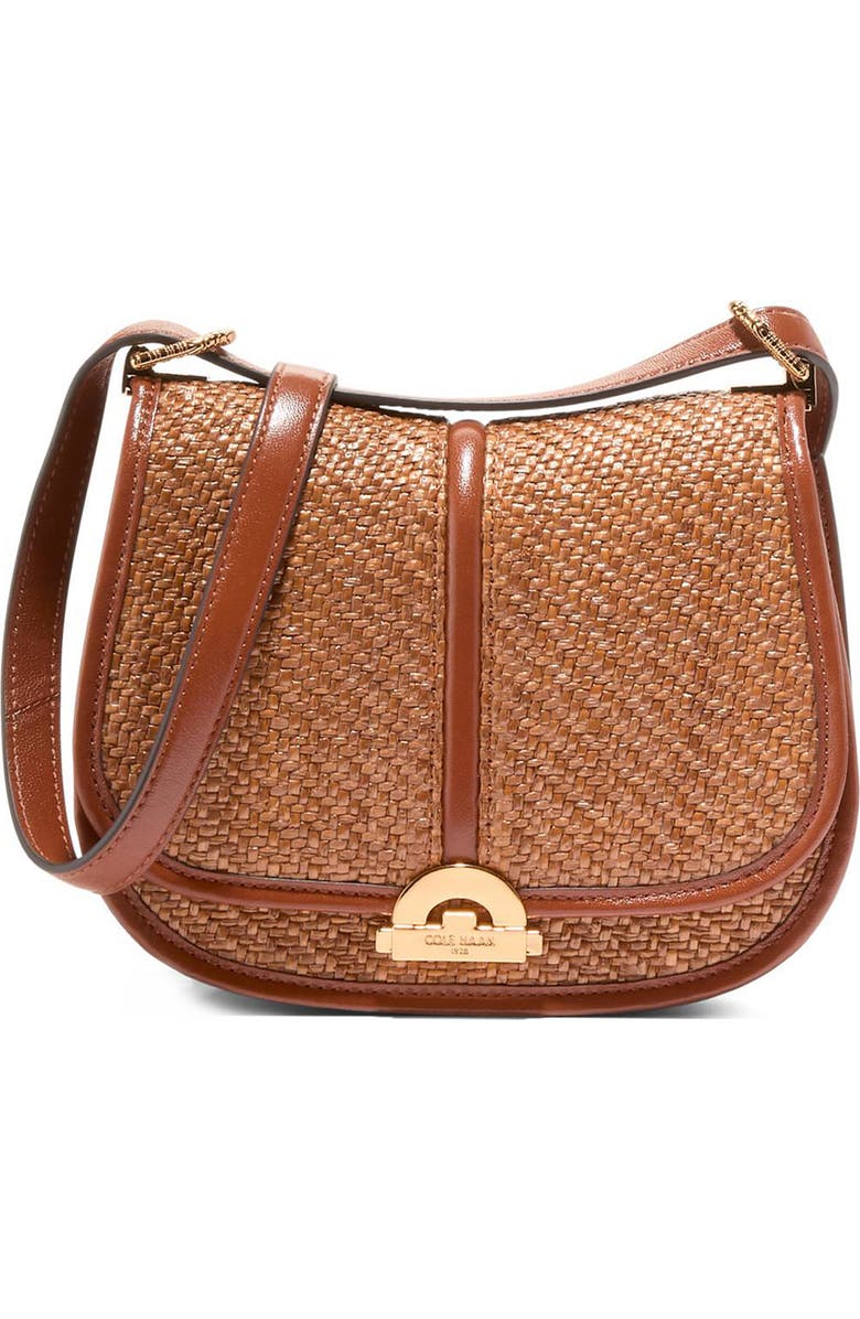 Cole Haan Celenea Woven Raffia Saddle Bag, Main, color,