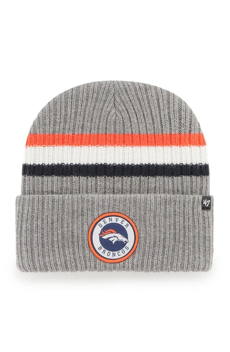 '47 Men's '47  Gray Denver Broncos Highline Cuffed Knit Hat, Main, color, 