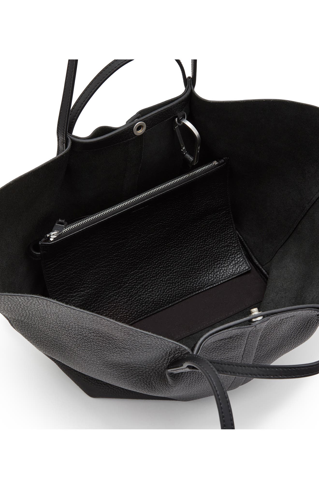 AllSaints Odette East/West Leather Tote, Alternate, color, 