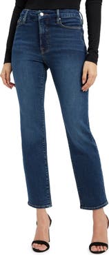 Good American Good Classic Ankle Straight Leg Jeans