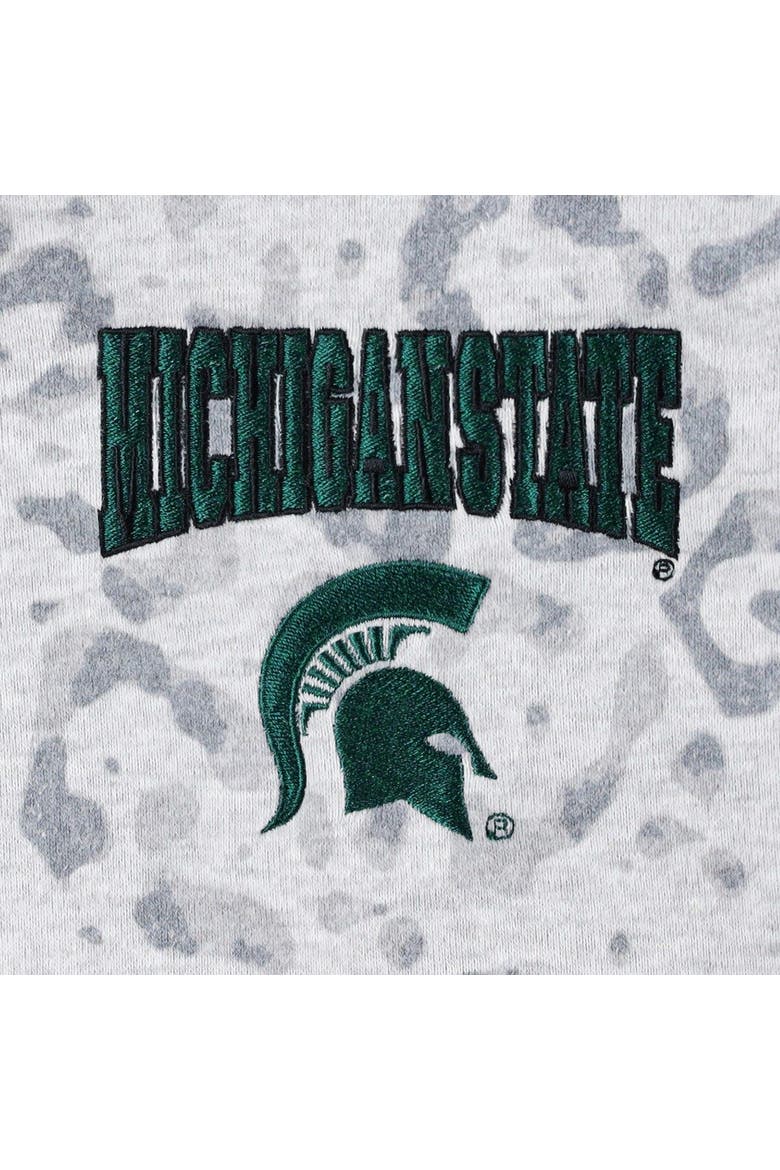 Women's Gameday Couture Heather Gray Michigan State Spartans Leopard Quarter-Zip Sweatshirt, Alternate, color, Heather Gray
