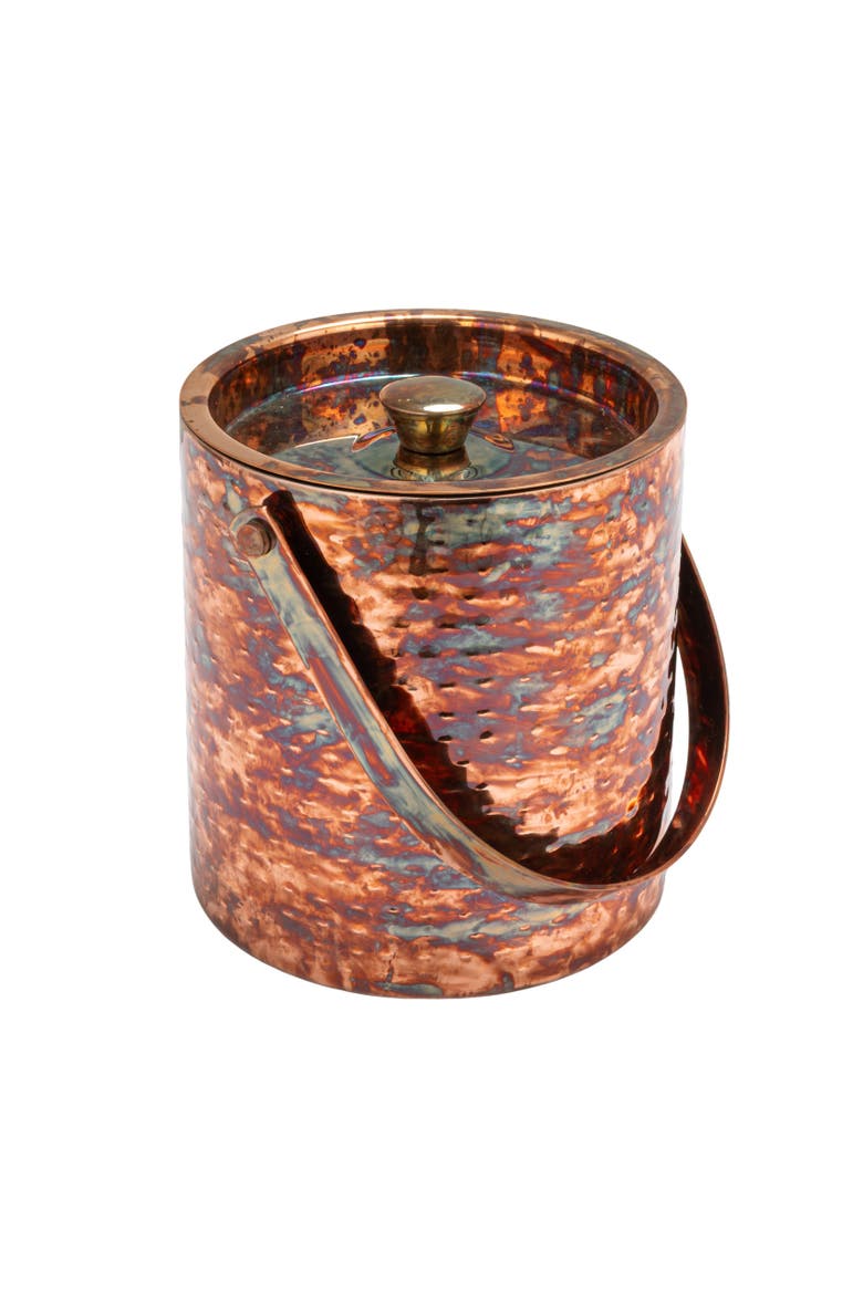 Hammered Oxidized Ice Bucket, Main, color, Copper