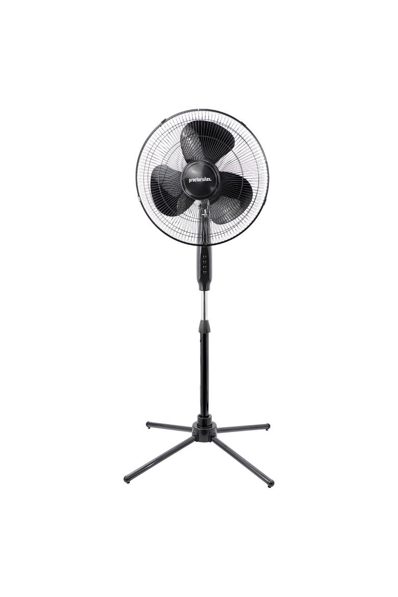 16 Inch 50w Oscillating Standing Fan in Black, Main, color, Black