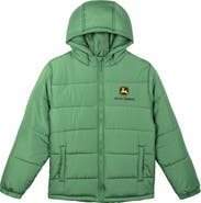 John Deere Quilted Hooded Puffer Jacket