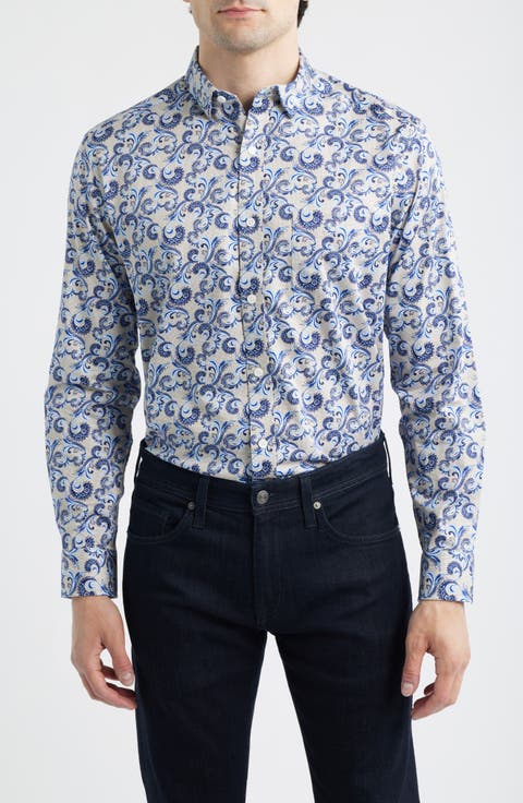Logan Print Button-Up Shirt
