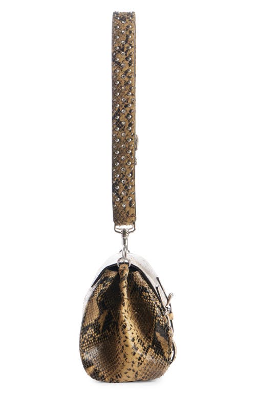 Shop Dries Van Noten Python Print Leather Shoulder Bag