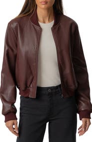 KUT from the Kloth Steph Zip Front Faux Leather Bomber Jacket