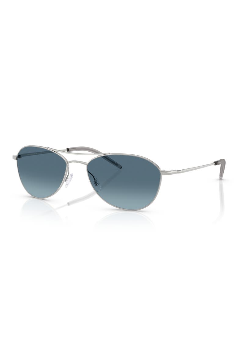57mm Pilot Sunglasses, Alternate, color, SILVER / MARINE GRADIENT