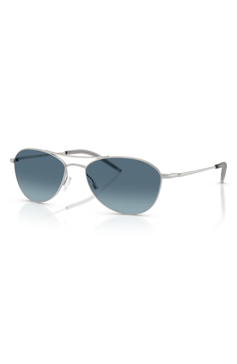 Oliver Peoples 57mm Pilot Sunglasses, Alternate, color, Silver / Marine Gradient