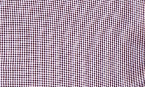 Tailorbyrd Trim Fit Dobby Mini Gingham Non-iron Stretch Dress Shirt In Burgundy
