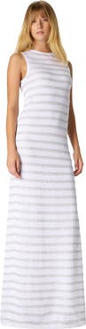 Missoni Sleeveless Long Dress In Striped Viscose With Slit