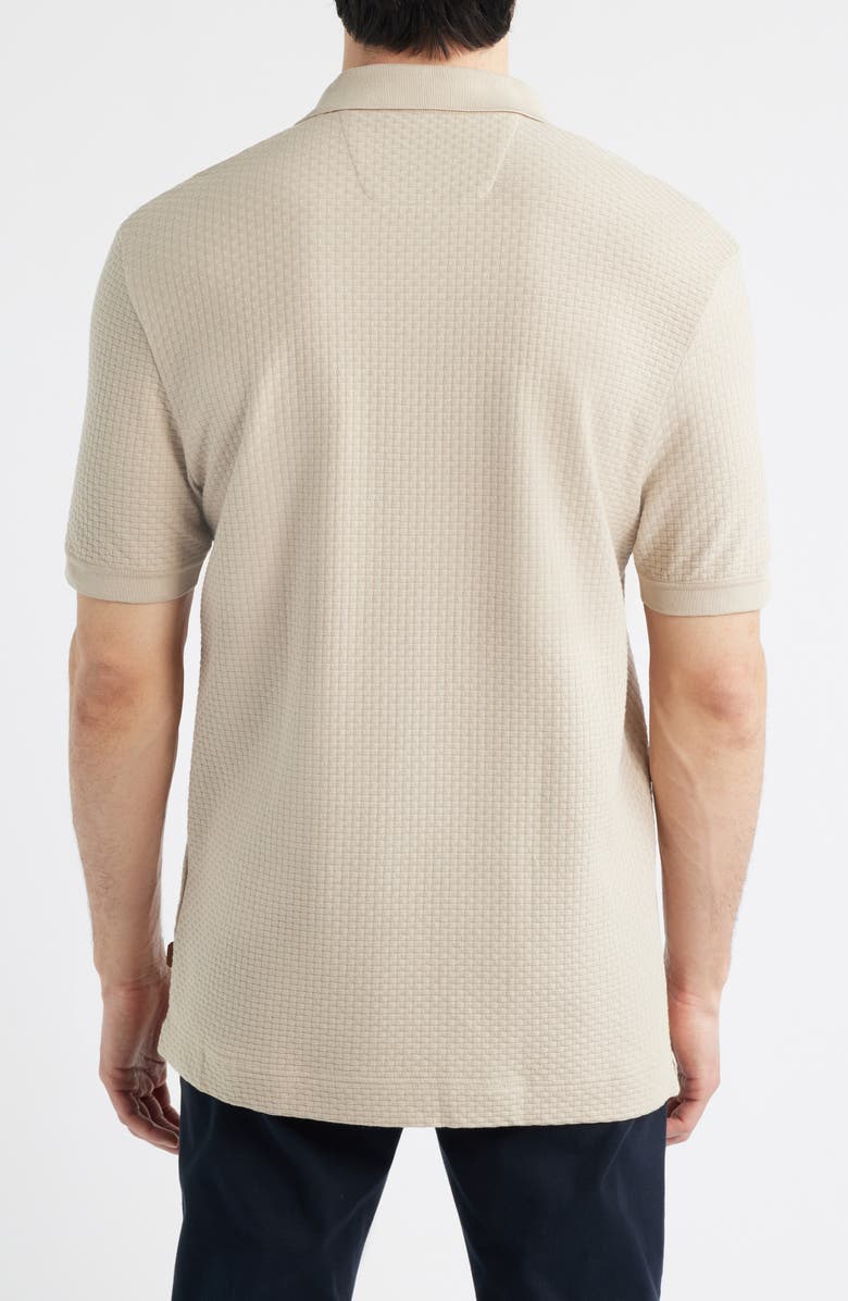 BOSS Perry Geo Textured Cotton Polo, Alternate, color, Beige/ Khaki