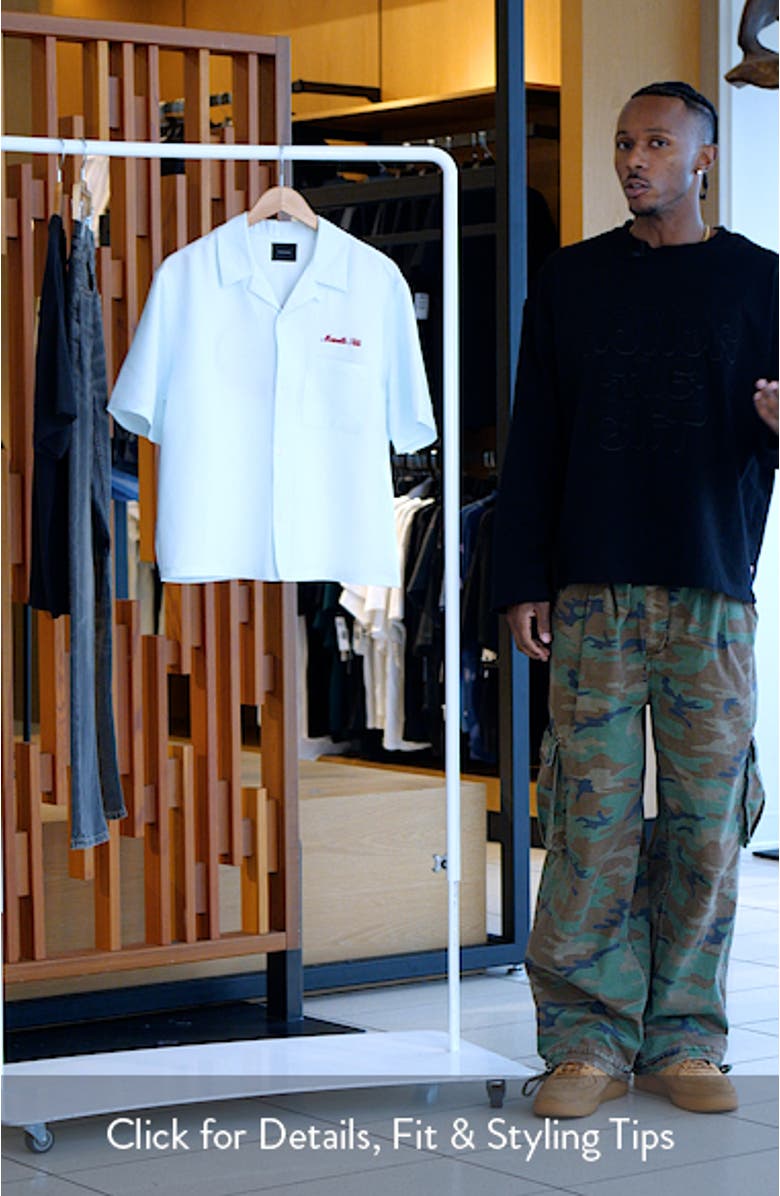 Ribbon Short Sleeve Button-Up Shirt, sales video thumbnail