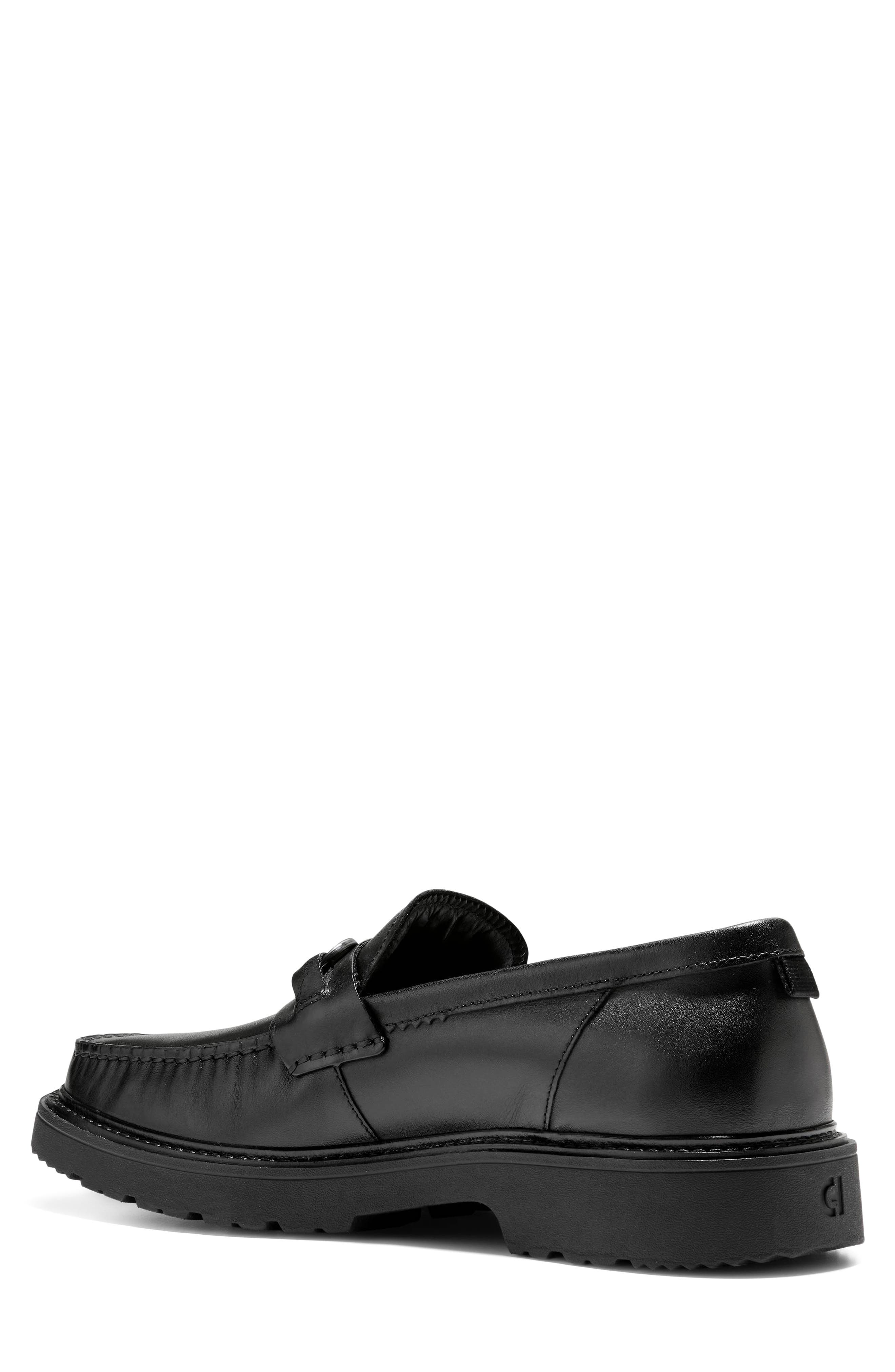 Broome Grand Lug Sole Bit Loafer, Alternate, color, BLACK / BLACK