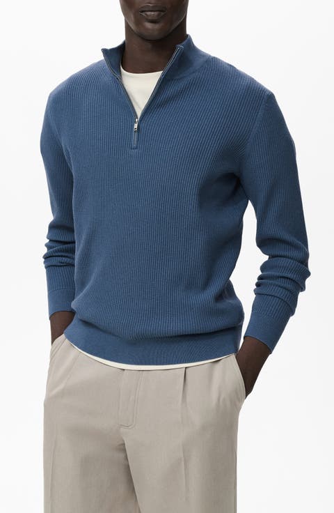 Rib Quarter Zip Sweater