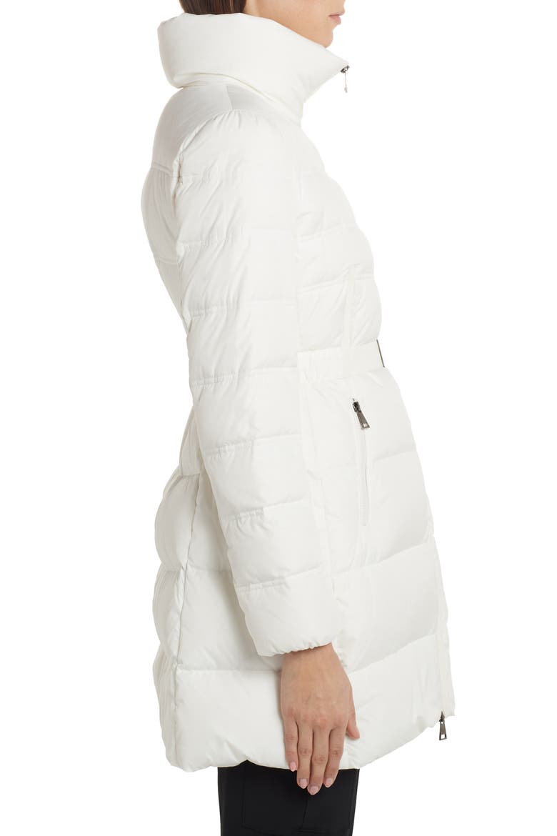 Accenteur Belted Quilted Down Puffer Coat, Alternate, color, WHITE