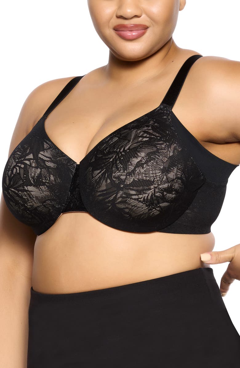 Felina Jessamine Underwire Minimizer Bra, Alternate, color, Black